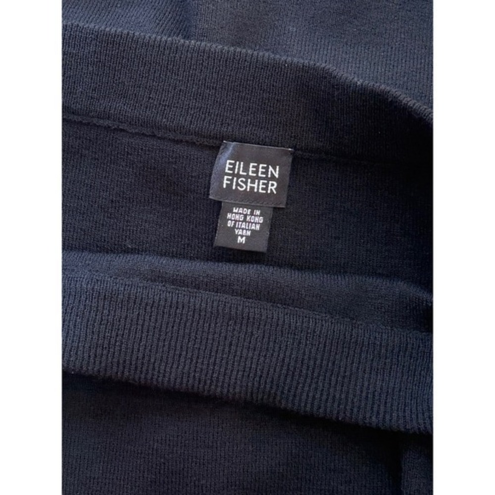 VTG Eileen Fisher 100% Wool Black Knit Skirt Midi Maxi Pull On Elastic Waist Med - Picture 3 of 6